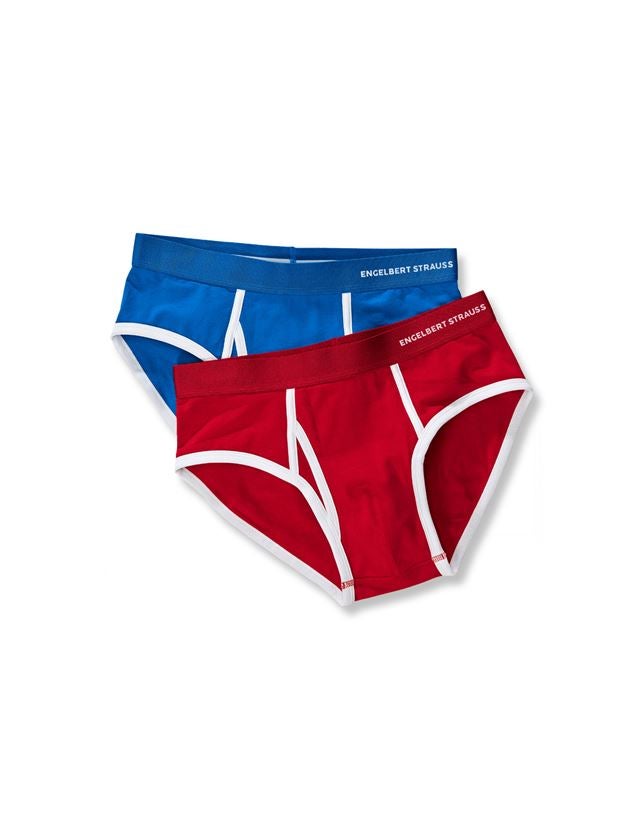 Sous-vêtements | Vêtements thermiques: e.s. Slip en coton élastique Colour, lot de 2 + bleu gentiane+rouge vif