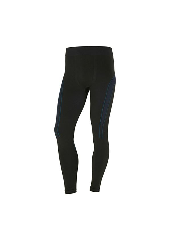 Unterwäsche | Thermokleidung: e.s. Funktions-Long Pants seamless-warm + schwarz/enzianblau 1
