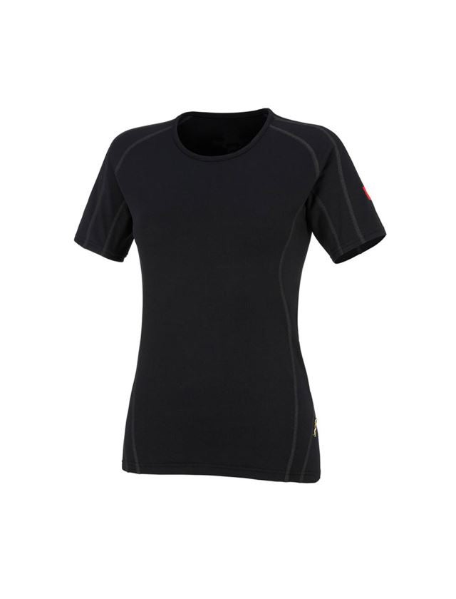 Funktionsunterwäsche: e.s. Funktions-T-Shirt clima-pro, warm, Damen + schwarz