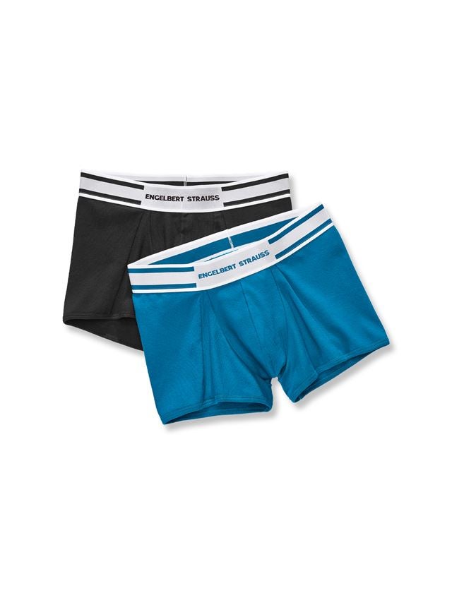 Unterwäsche | Thermokleidung: e.s. cotton rib Pants, 2er Pack + schwarz+atoll