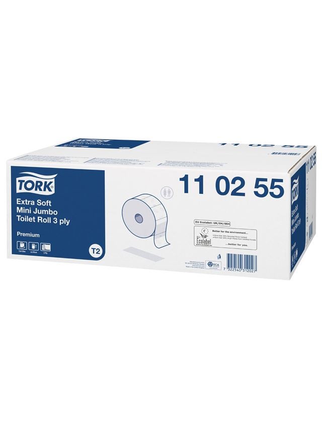 Tücher: Tork Toilettenpapier Premium, Mini-Jumbo