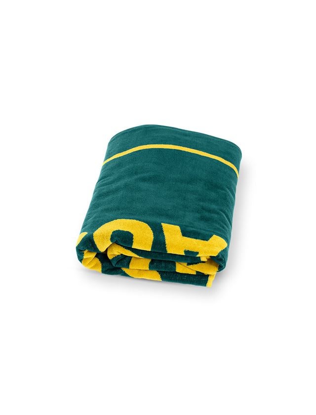 Accessoires: e.s. Sauna- und Strandhandtuch + smaragdgrün/chromgelb
