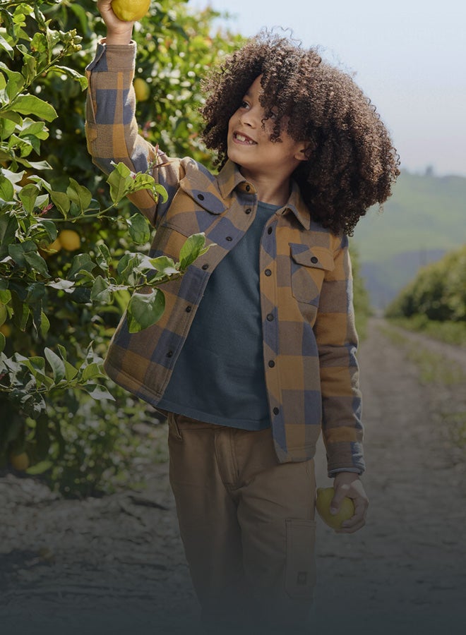 Chemise à carreaux toute saison e.s.iconic,enfants en pullover à col rond e.s.iconic, enfants