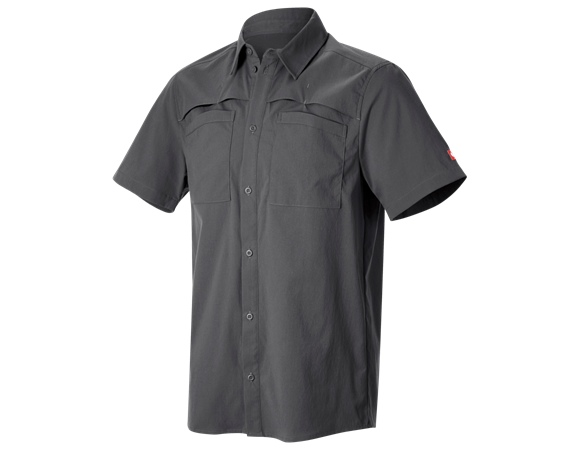 Chemise de travail e.s.t:aktik, à manches courtes, gris carbone