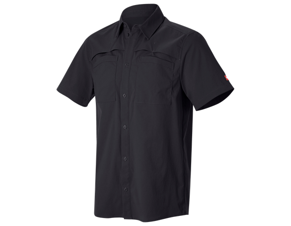 Chemise de travail e.s.t:aktik, à manches courtes, noir