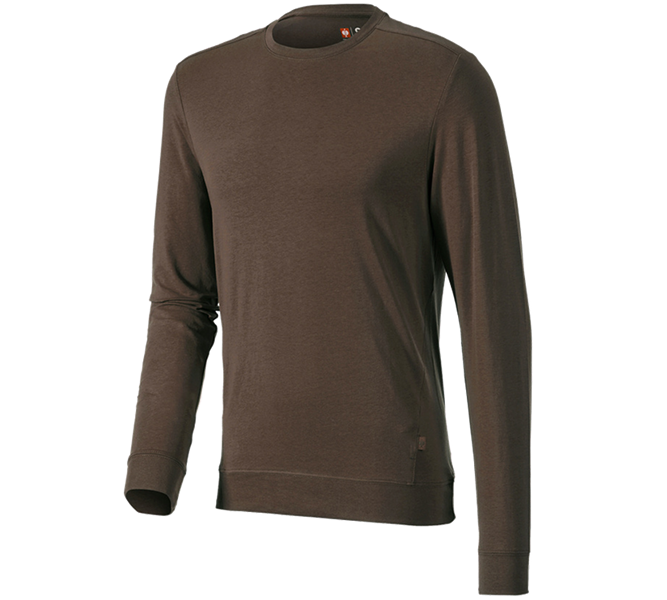 Hlavní náhled, Gastro | Kuchaře | Číšníky, e.s. triko s dlouhým rukávem cotton stretch, kaštan