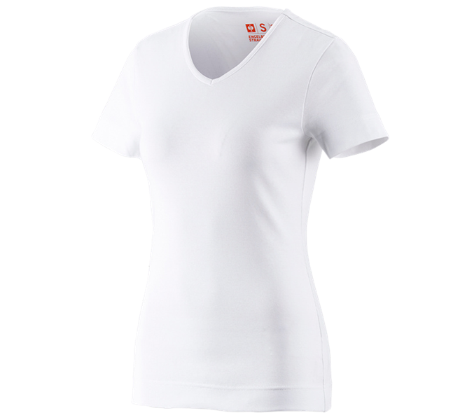 Hlavní náhled, Basics, e.s. Tričko cotton V-Neck, dámské, bílá