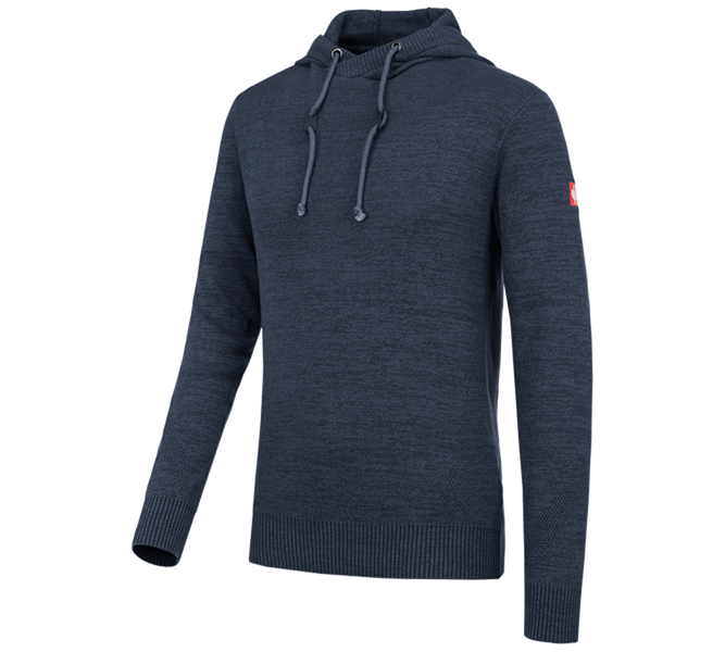 Hlavní náhled, Sweats | Hoodies, e.s. Pletený svetr s kapucí, noční modrá melanž