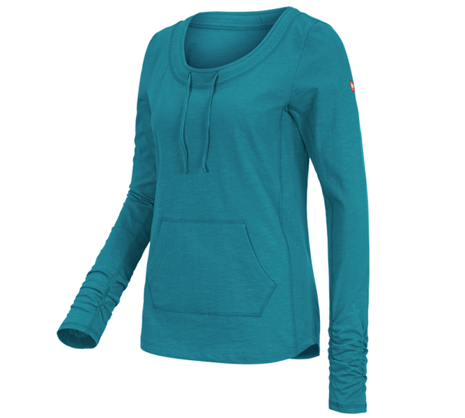 Hlavní náhled, Trička | Svetry | Košile, e.s. Longsleeve cotton slub, dámské, oceán
