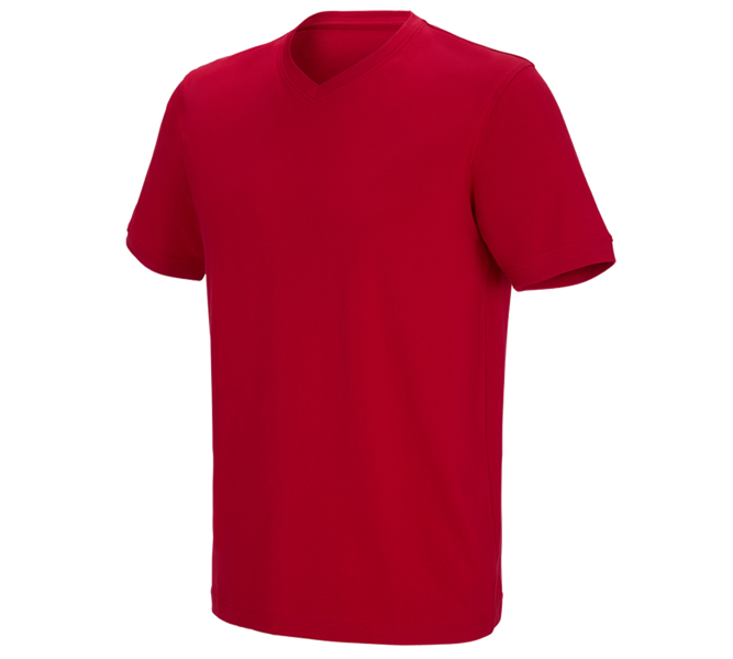Hlavní náhled, Basics, e.s. Tričko cotton stretch V-Neck, ohnivě červená