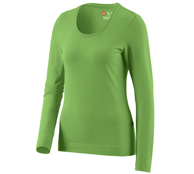 Hlavní náhled, Trička s dlouhým rukávem, e.s. triko s dlouhým rukávem cotton stretch,dámské, mořská zelená