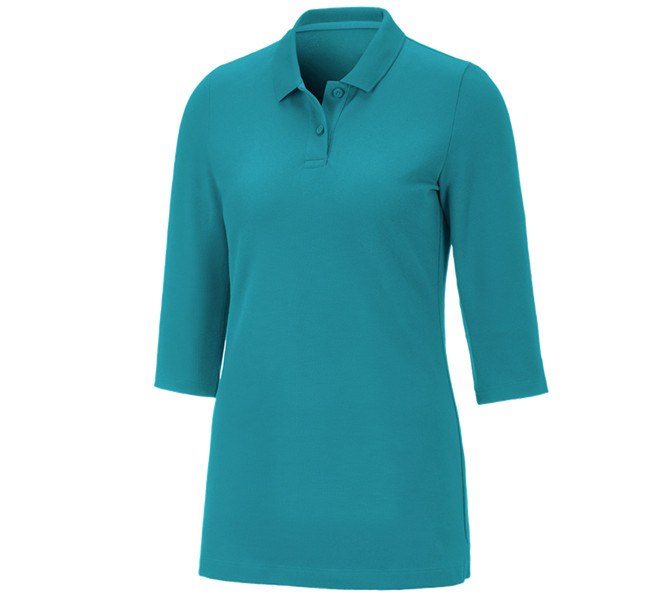 Hlavní náhled, Basics, e.s. Pique-Polo 3/4-rukávy cotton stretch, dámské, oceán