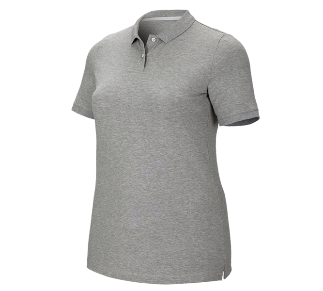 Hlavní náhled, Basics, e.s. Pique-Polo cotton stretch, dámské, plus fit, šedý melír