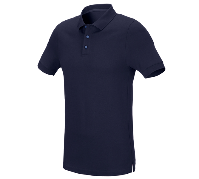 Hlavní náhled, Basics, e.s. Pique-Polo cotton stretch, slim fit, tmavomodrá