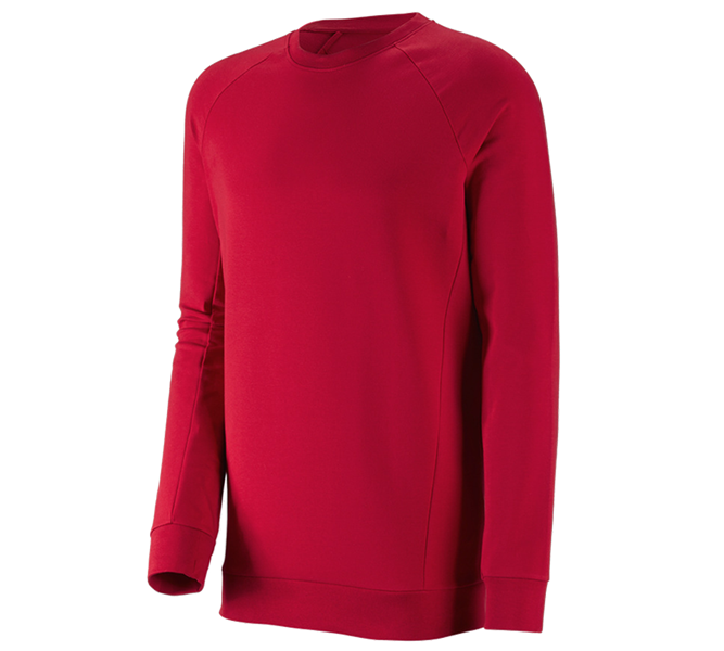 Hlavní náhled, Sweats | Hoodies, e.s. Mikina cotton stretch, long fit, ohnivě červená