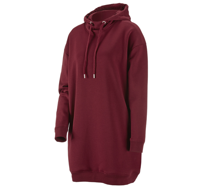 Hlavní náhled, Basics, e.s. Mikina s kapucí oversize poly cotton, dámská, bordó