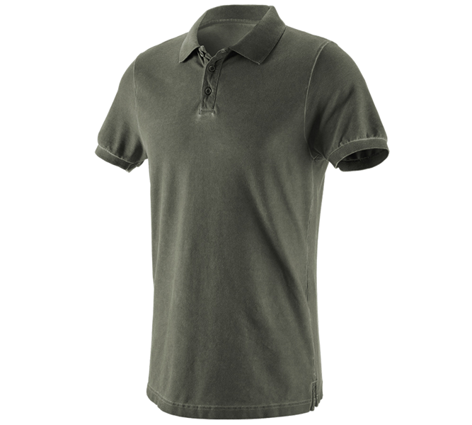 Hlavní náhled, Basics, e.s. Polo-Tričko vintage cotton stretch, maskovací zelená vintage