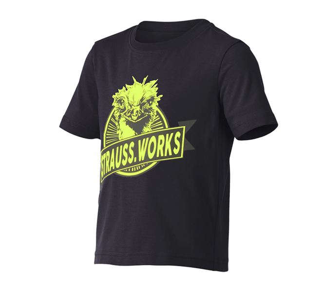 Hlavní náhled, Pro nejmenší, e.s. Tričko strauss works, dětská, černá/výstražná žlutá