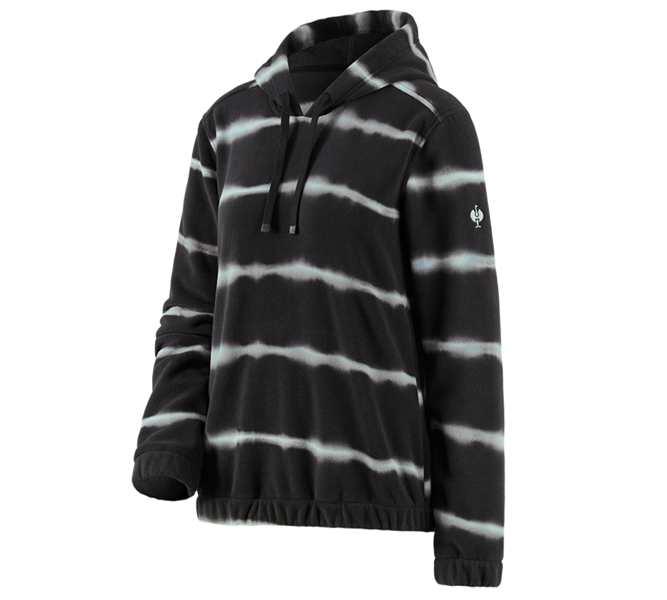 Hlavní náhled, Oděvy, Fleecová mikina s kapuci tie-dye e.s.motion ten,da, oxidově černá/magnetická šedá