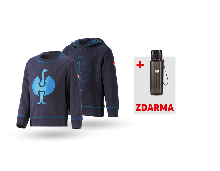Hlavní náhled, Děti, SADA: Hoody + Mikina e.s.motion 2020, dětská, tmavomodrá/atol
