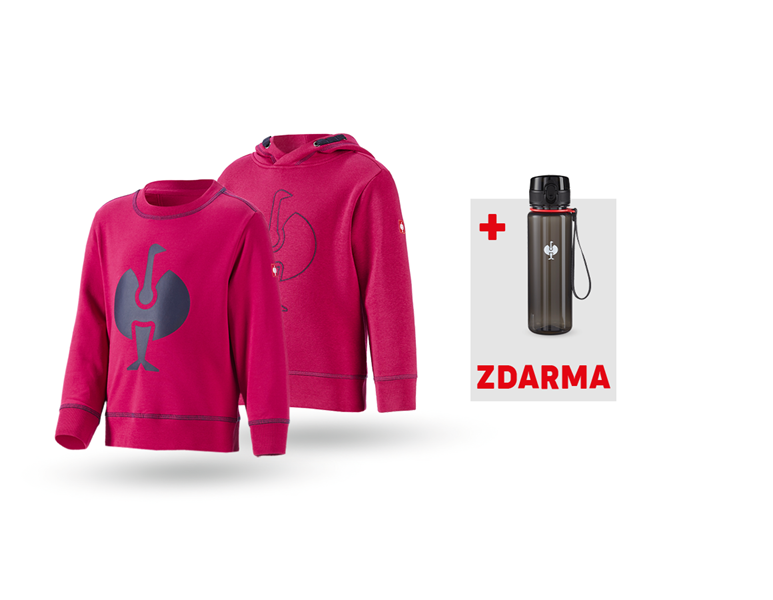 Hlavní náhled, Děti, SADA: Hoody + Mikina e.s.motion 2020, dětská, lesní plody/tmavomodrá