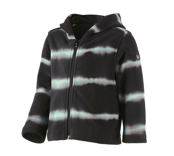 Hlavní náhled, Fleecové bundy | Mikiny na zip, Fleec. bunda s kapucí tie-dye e.s.motion ten, dět., oxidově černá/magnetická šedá
