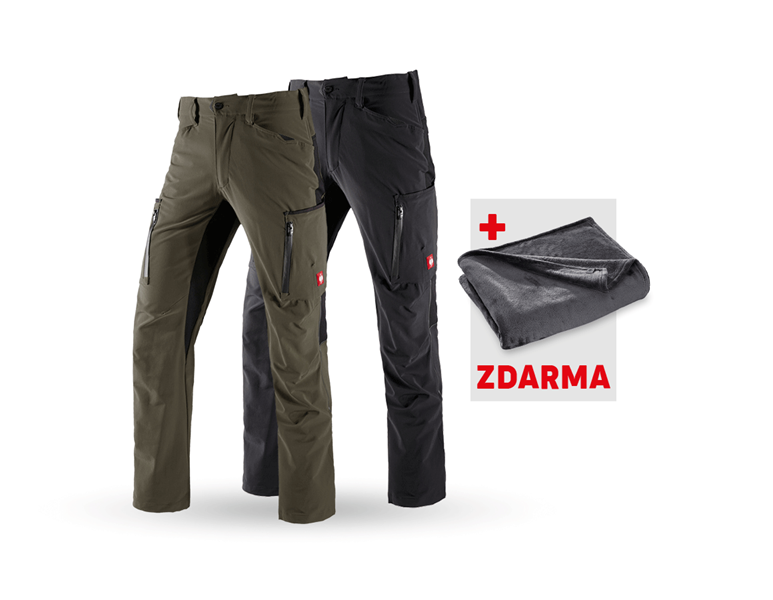 Hlavní náhled, Větší dárky, SADA: 2x Cargo kalhoty e.s.vision stretch, mech/černá