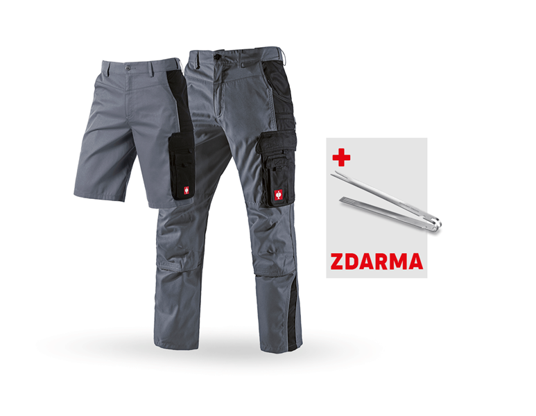 Hlavní náhled, Akční sady, SADA: Kalhoty do pasu + Šortky e.s.active, šedá/černá