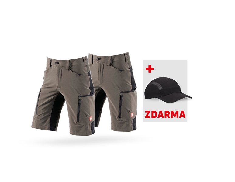 Hlavní náhled, Akční sady, 2x Šortky e.s.vision stretch, pánské, kámen/černá