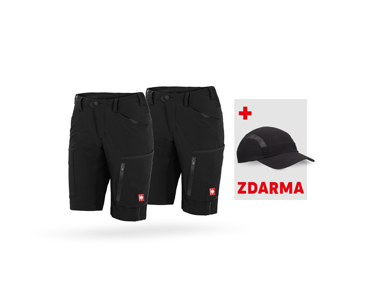 Hlavní náhled, Akční sady, 2x Šortky e.s.vision stretch, dámské, černá