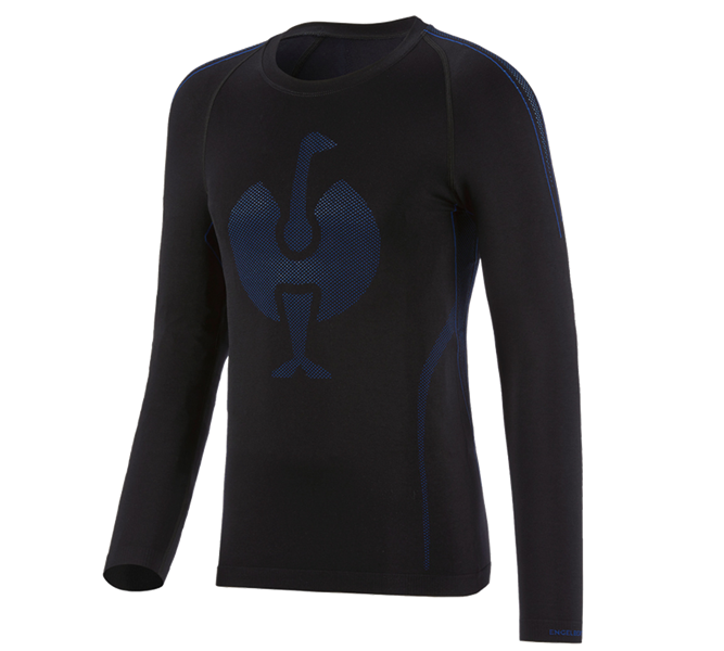Hlavní náhled, Spodní trička, e.s. Funkční longsleeve seamless - warm, černá/enciánově modrá