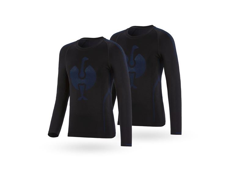 Hlavní náhled, Oděvy, Dvojbalení e.s. Funkční longsleeve seamless – warm, černá/enciánově modrá
