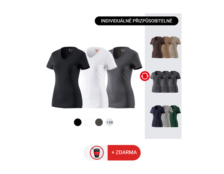 DÁMSKÁ SADA: 3x e.s. Tričko cotton V-Neck