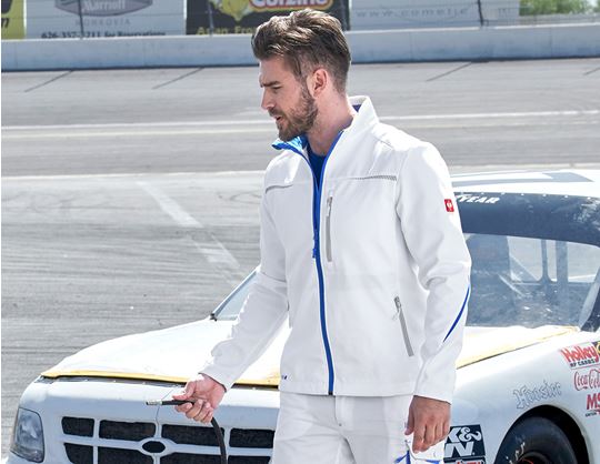 Náhled 1, Softshell­ová bunda e.s.​motion 2020, bílá/enciánově modrá