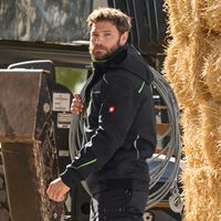 Náhled 3, Zimní softshell­ová bunda e.s.​motion 2020, pánská, černá/mořská zelená