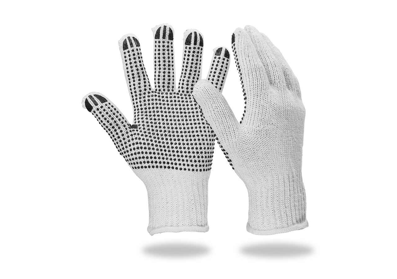 Povrstvené: Pletené rukavice s PVC Black-Point
