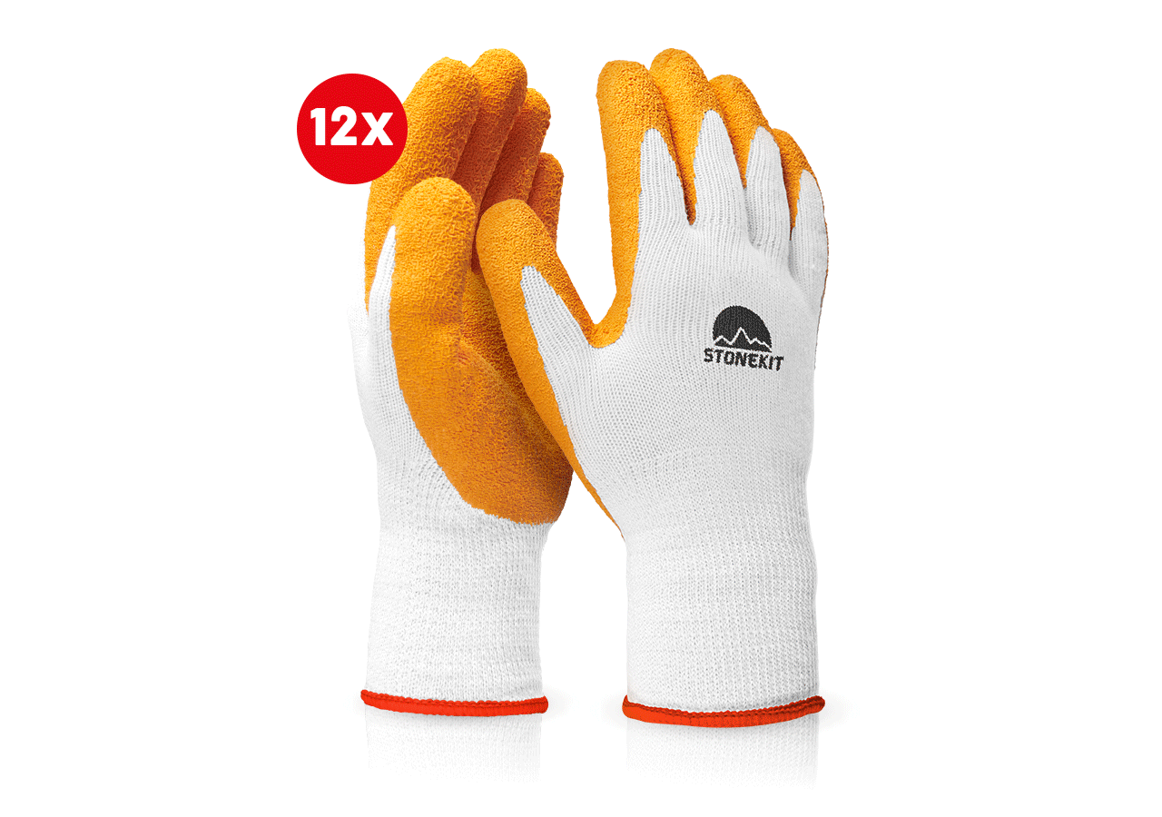 Povrstvené: Latexové pletené rukavice Eco Grip II,12 ks baleni
