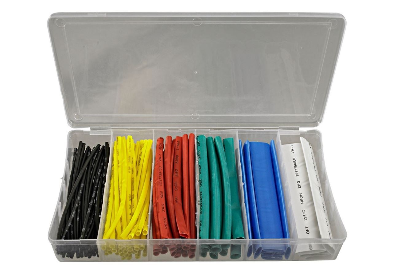 Sortiment drobných dílů: Sortiment stahovacích hadic, barevné