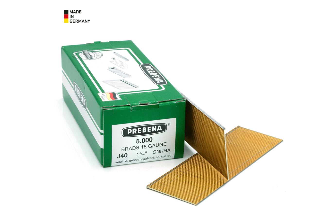 Hřebíky: Prebena hřebíky se závěrnou hlavou typu J