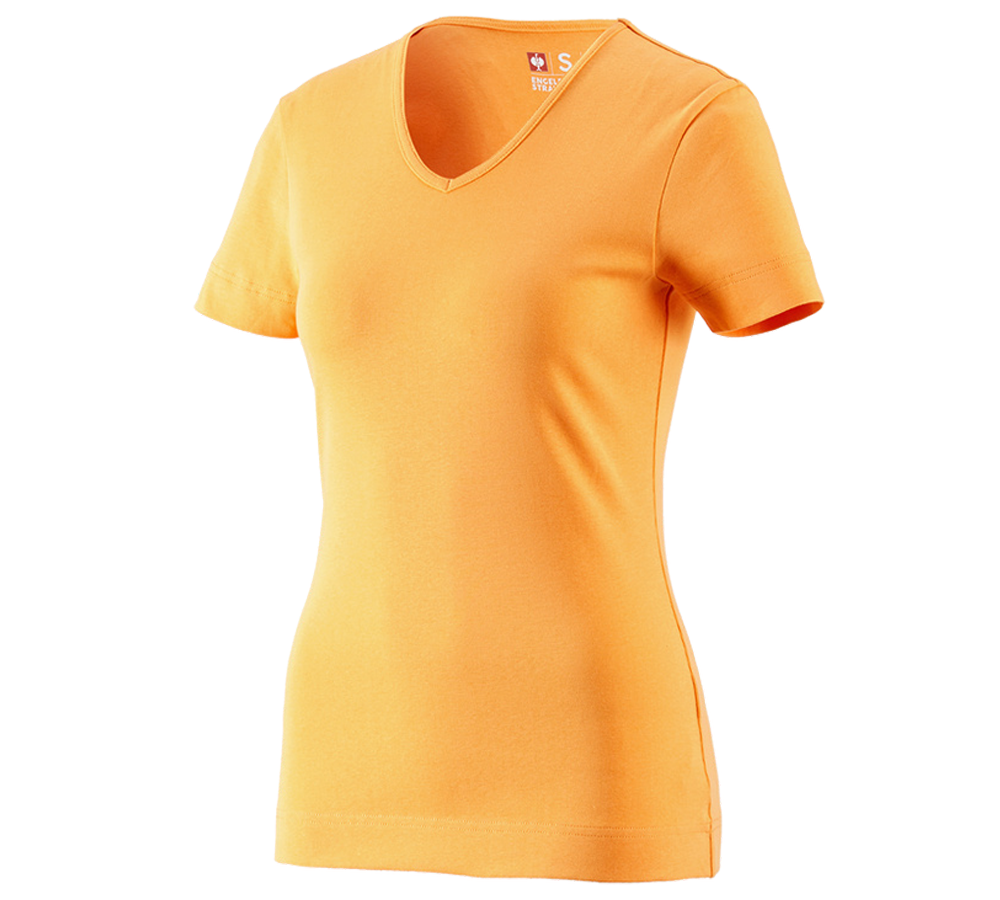 Témata: e.s. Tričko cotton V-Neck, dámské + světle oranžová