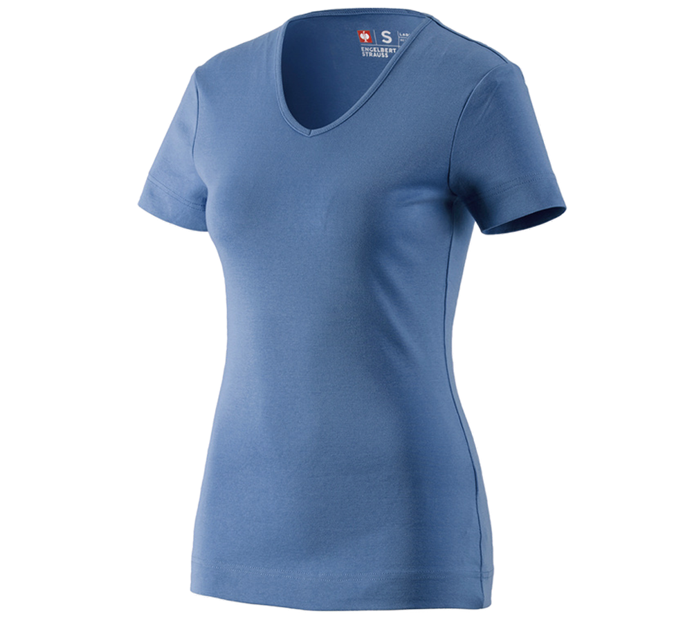 Témata: e.s. Tričko cotton V-Neck, dámské + kobalt