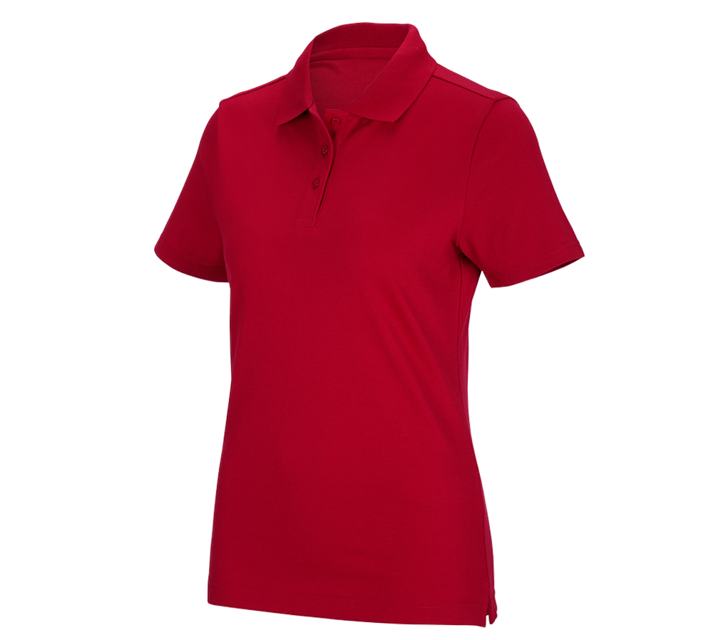 Témata: e.s. Funkční polo tričko poly cotton, dámské + ohnivě červená