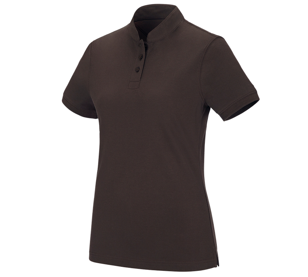 Témata: e.s. Polo tričko cotton Mandarin, dámské + kaštan