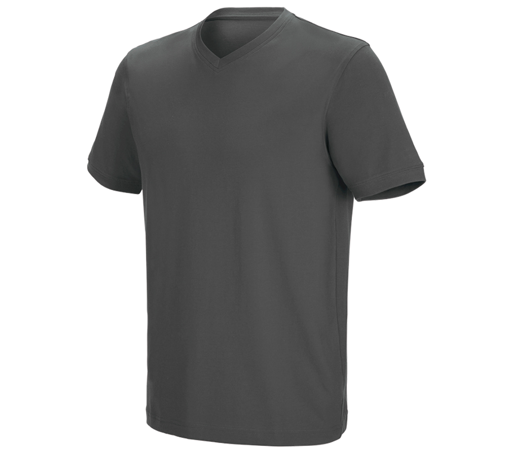 Témata: e.s. Tričko cotton stretch V-Neck + antracit