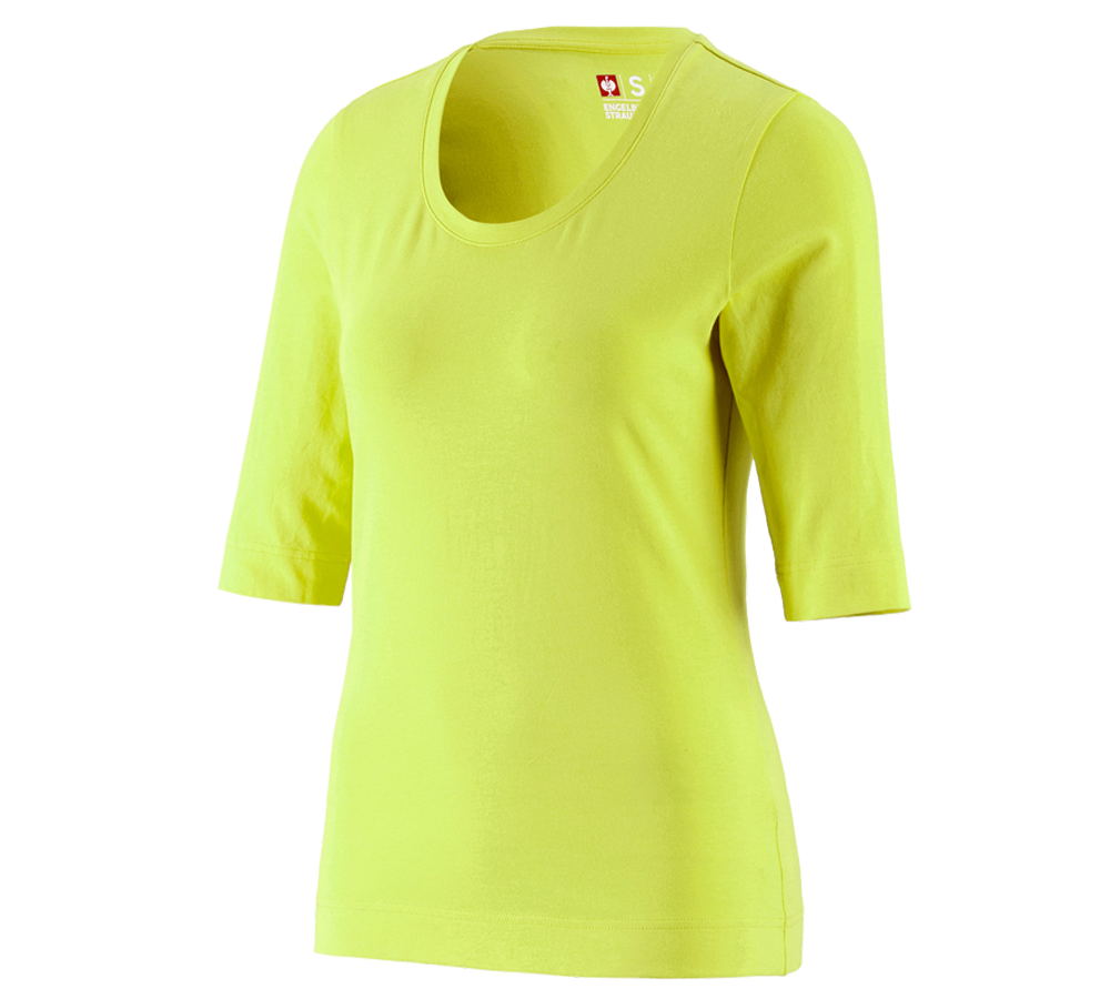 Trička | Svetry | Košile: e.s. Tričko s 3/4 rukávy cotton stretch, dámské + májové zelená