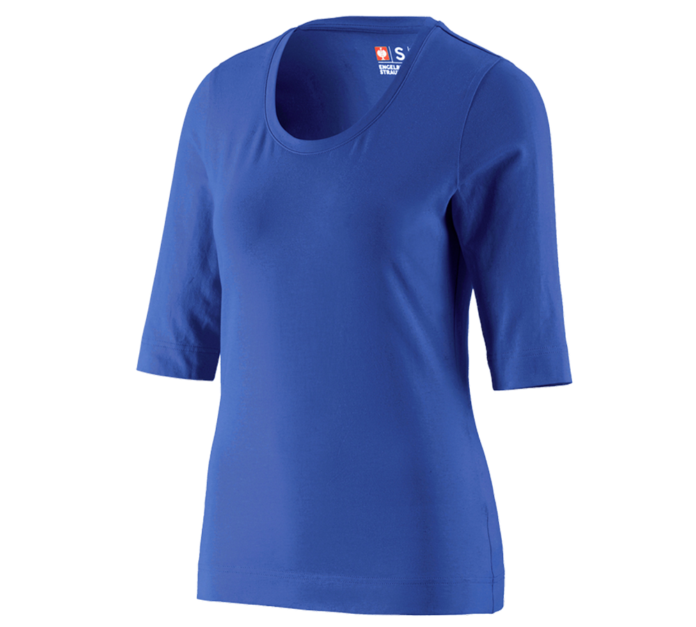 Trička | Svetry | Košile: e.s. Tričko s 3/4 rukávy cotton stretch, dámské + modrá chrpa