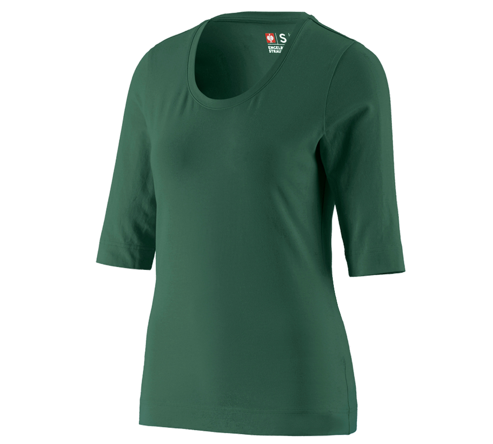 Trička | Svetry | Košile: e.s. Tričko s 3/4 rukávy cotton stretch, dámské + zelená
