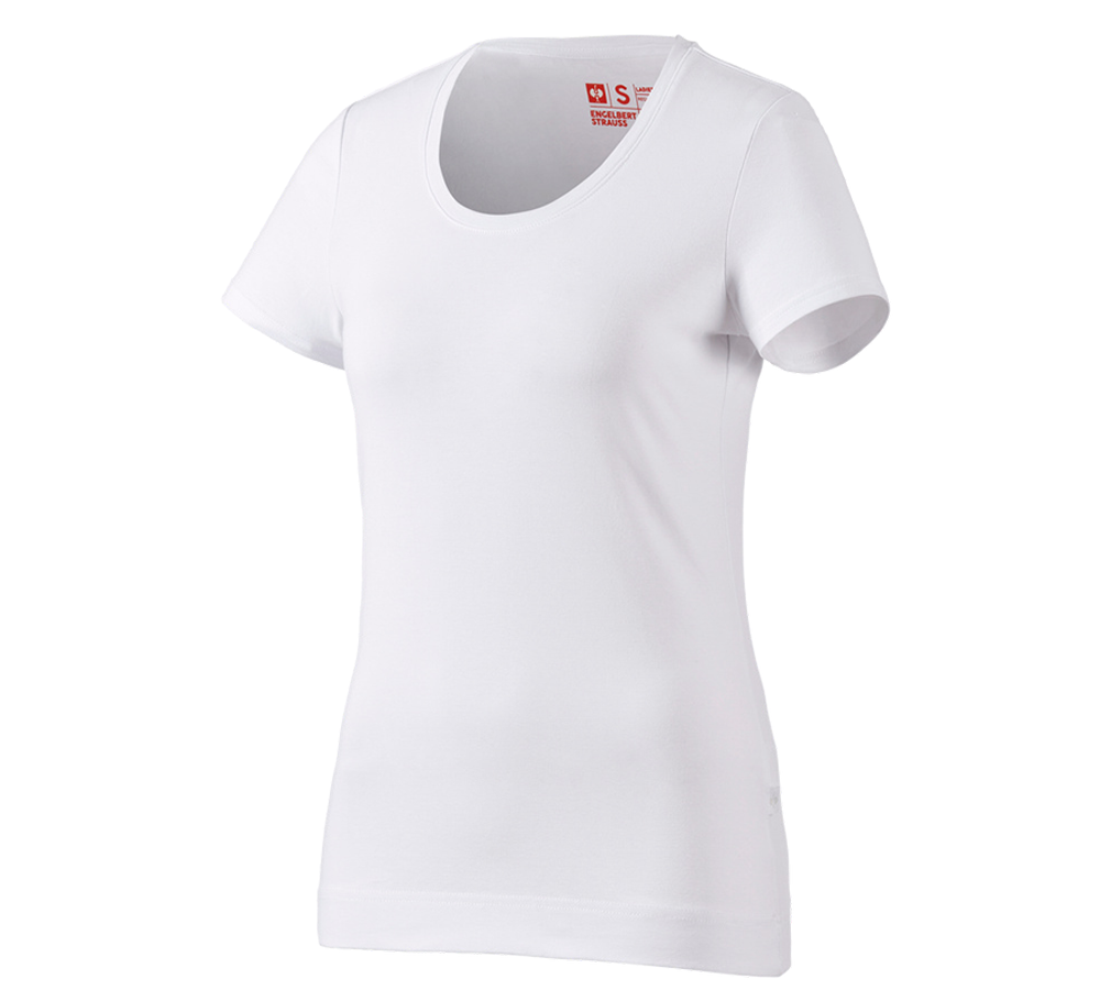 Trička | Svetry | Košile: e.s. Tričko cotton stretch, dámské + bílá