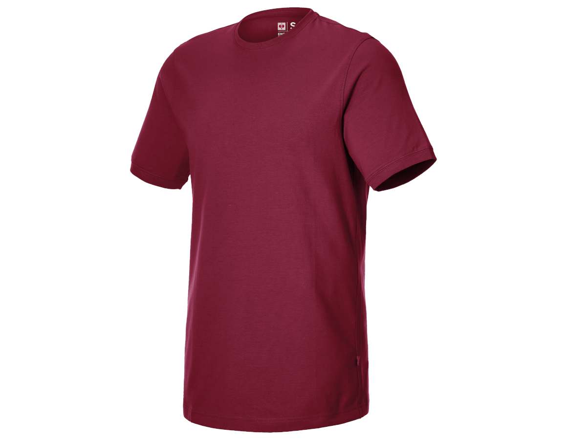 Témata: e.s. Tričko cotton stretch, long fit + bordó