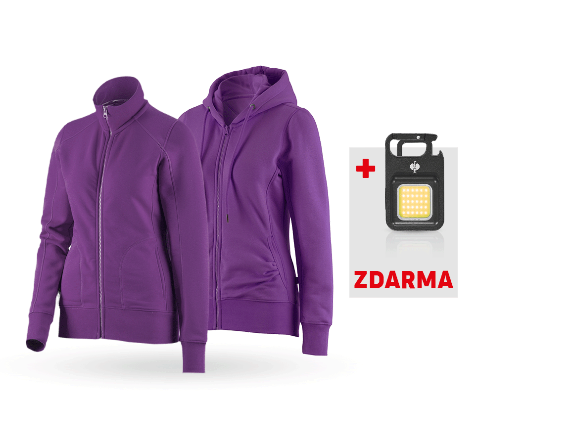 Oděvy: SADA: Bunda Sweat+Hoody-Bunda Sw. poly cotton,d + fialová